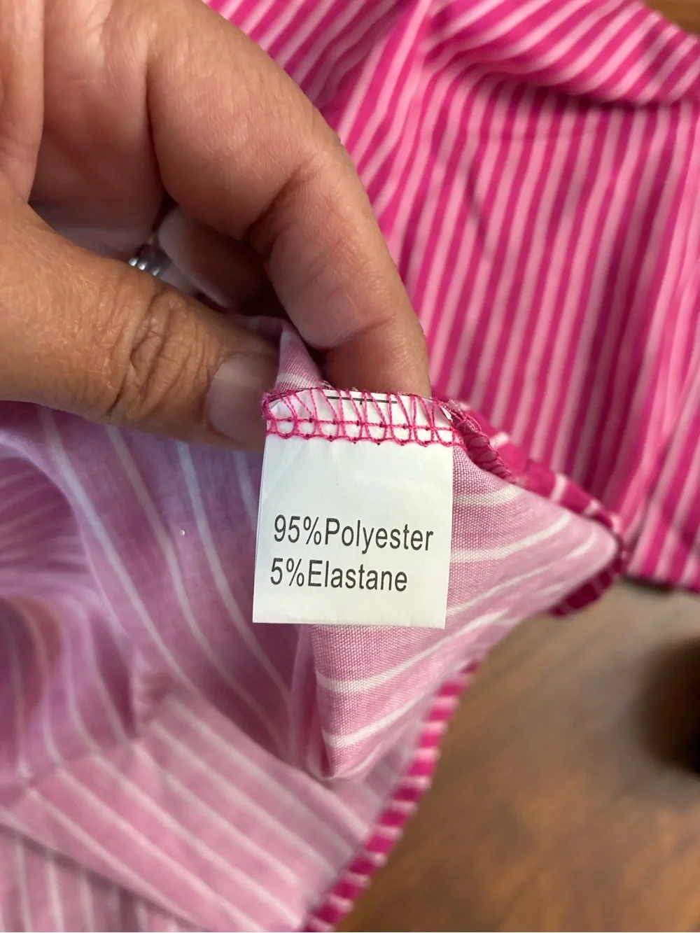 Women’s Pink Striped Short-Sleeve Button-Up  pajama top